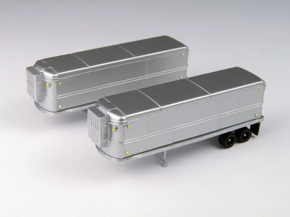Classic Metal Works 51166 N Scale 32' AeroVan Reefer Trailers Silver Unlettered 2 Pack