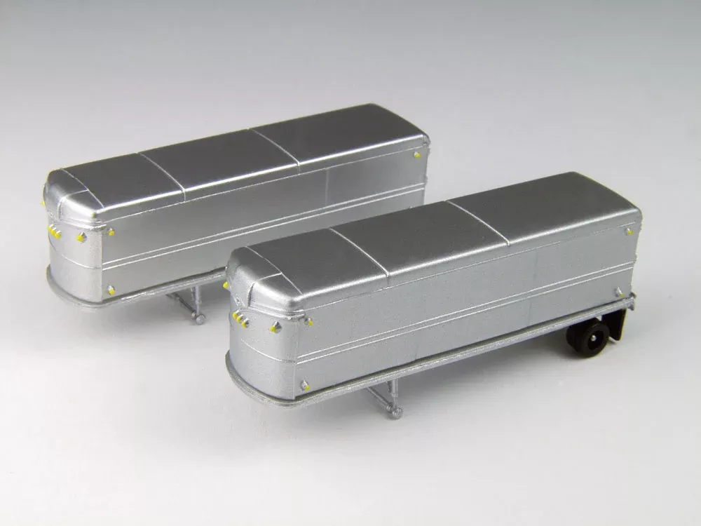 Classic Metal Works 51167 N Scale 32' AeroVan Trailers Silver Unlettered 2 Pack