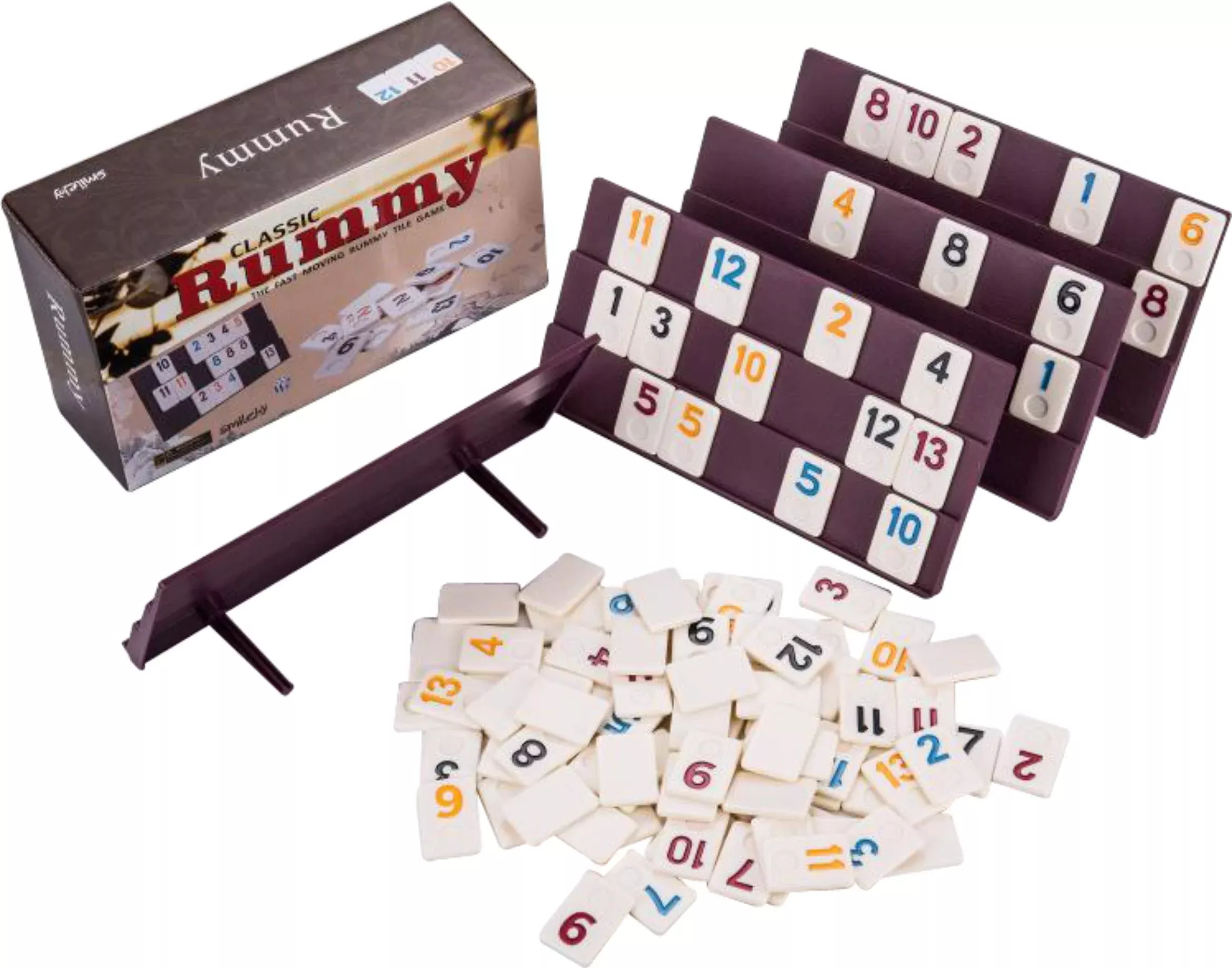 Classic Rummy Cube,106 Rummy Game With Portable Carton, Tradditonal Bo