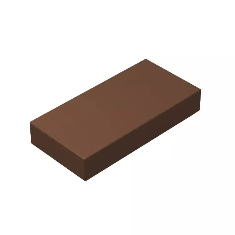 Classic Tiles Block Bulk, Brown Tiles 1X2, Building Tiles Flat 100 Pie