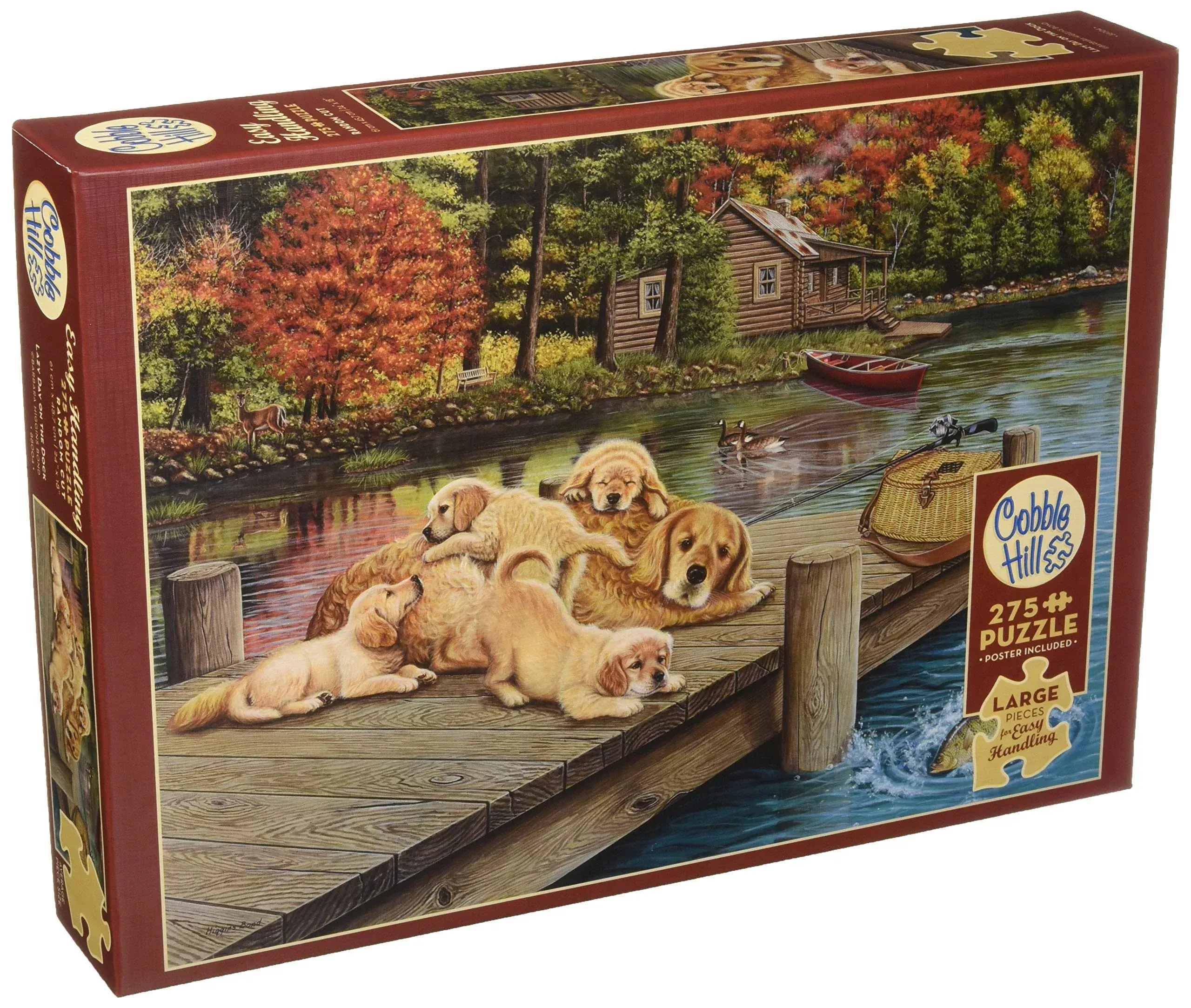 Cobble Hill 275 Large Piece Puzzle - Lazy Day On The Dock - Sample Pos