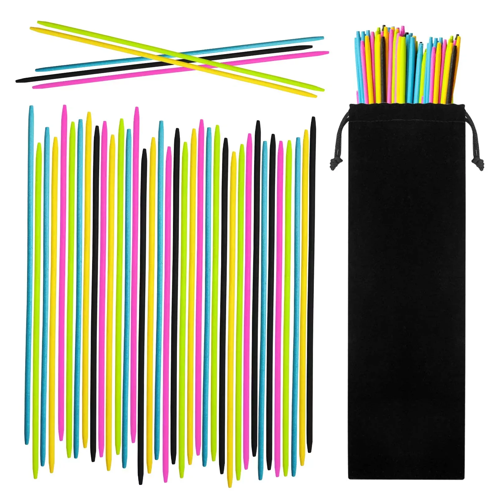 CODOHI Pick Up Sticks Game - 90 Bamboo Sticks, 5 Colors,