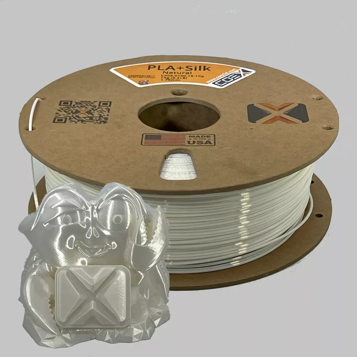 COEX 3D Frost White PLA+Silk 3D Filament