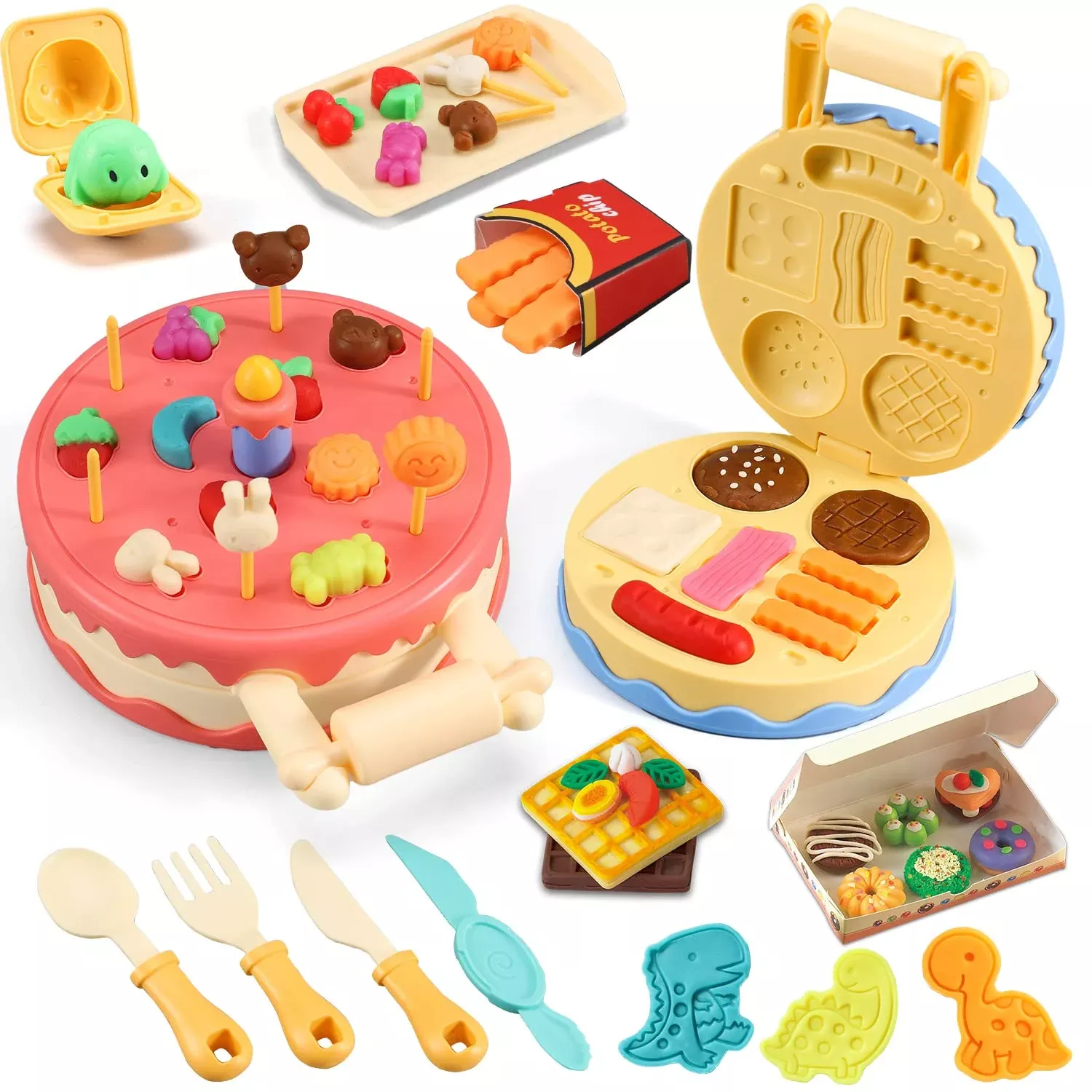 Color Dough Set Birthday Cake Color Dough Kitchen Creations Hamburger