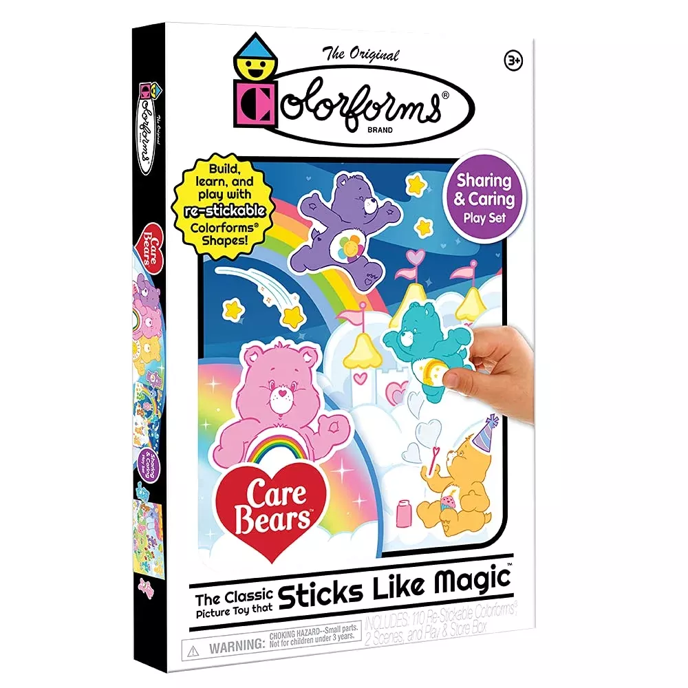 Colorforms Care Bears Play Set - Re-stickable Storytelling Fun, Multi