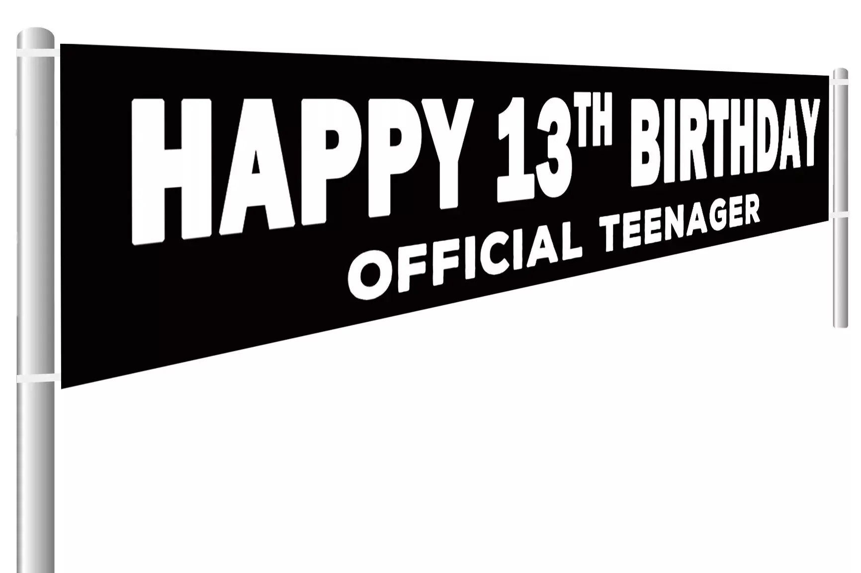 Colormoon CC Large 13th Birthday Banner Black 9.8 x 1.