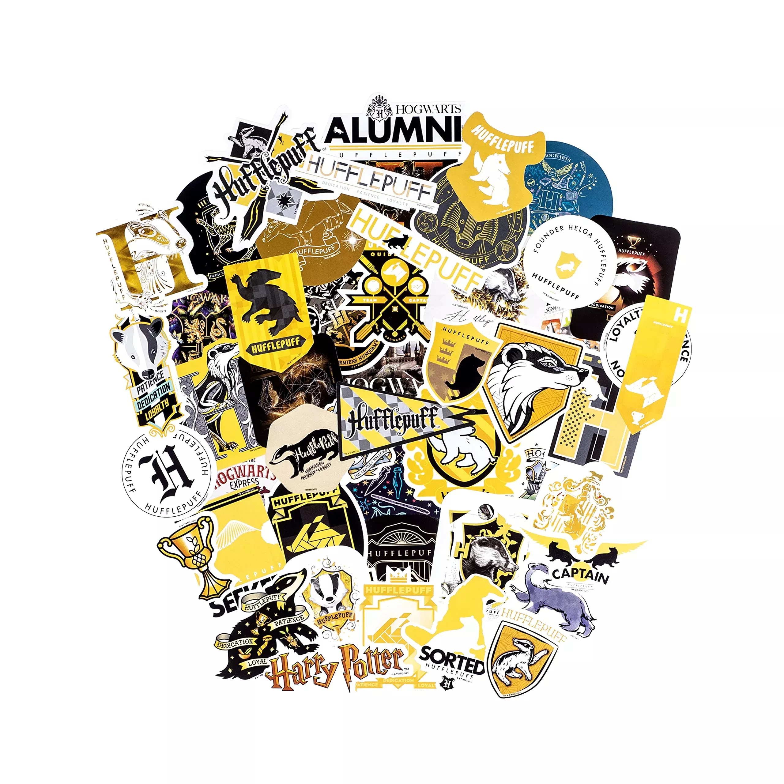 CON*QUEST Harry Potter Hufflepuff Sticker Pack - High Quality Vinyl, Multicolor