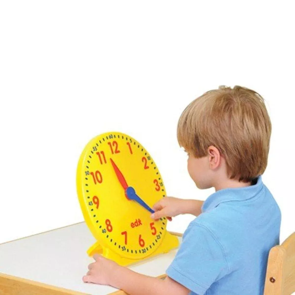 Constructive Playthings 12 In. Geared Learning Clock With Large 12-Hou