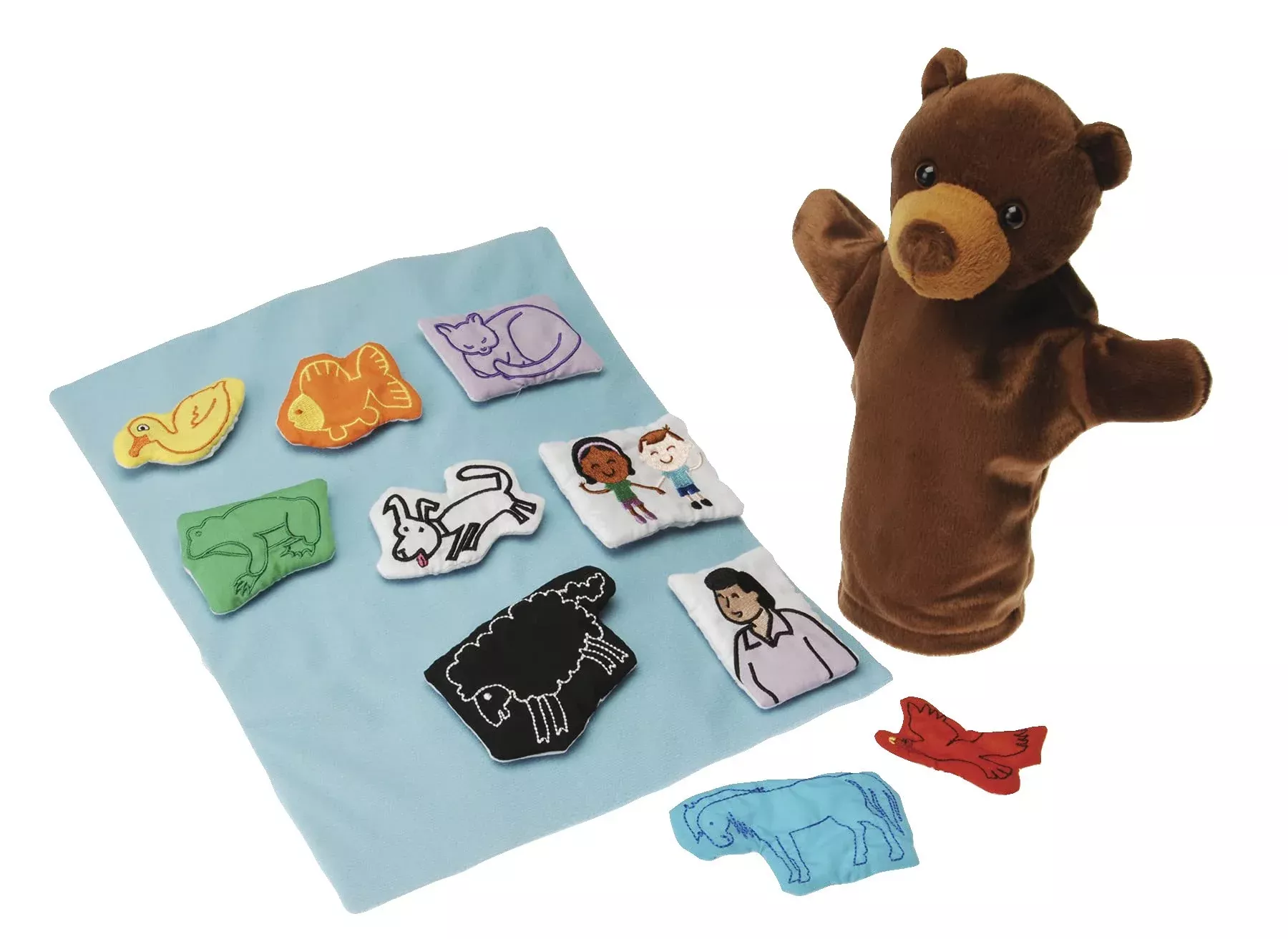 Constructive Playthings Brown Bear Puppet Set, 12-Piece, Felt, 10in, B