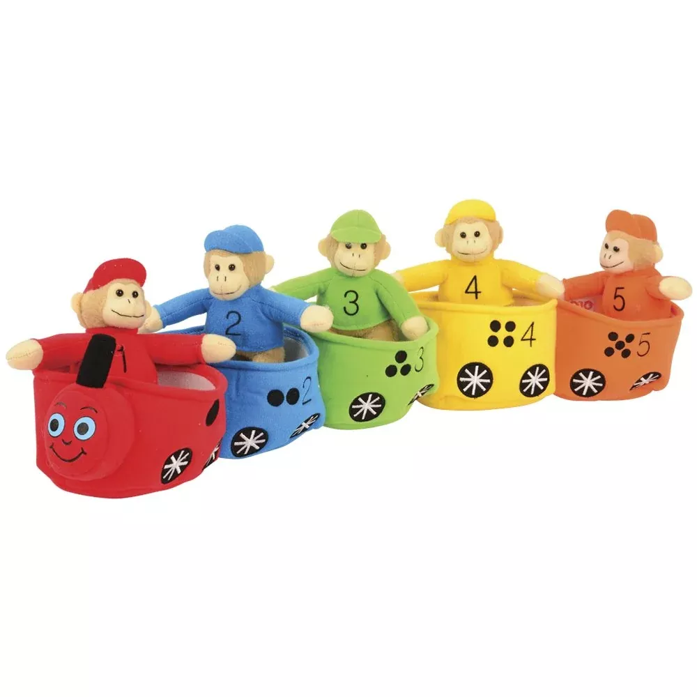 Constructive Playthings Learning Monkeys Toy Set for Ages 3+, Velour