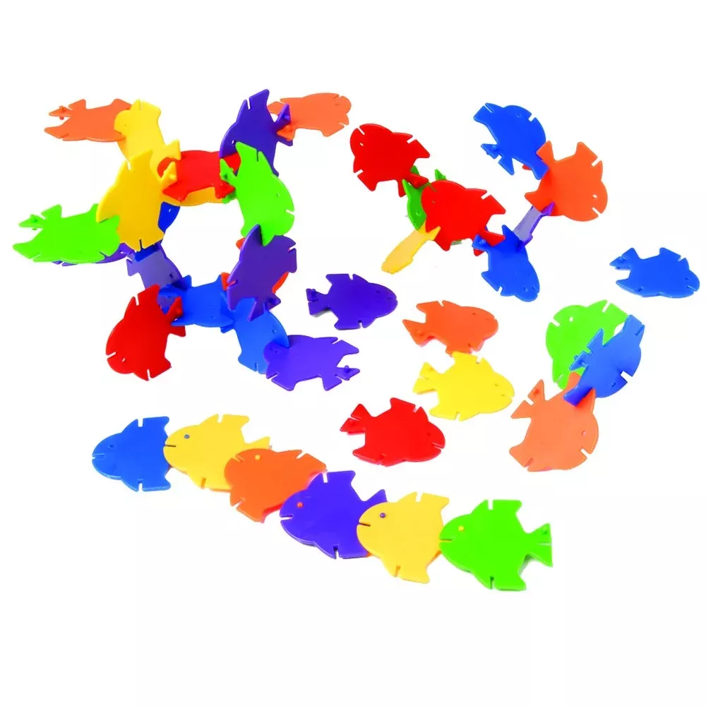 Constructive Playthings Linking Fish Building Toys, 240-Piece Playset