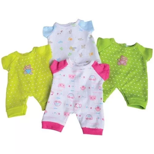 Constructive Playthings Washable Pajama Outfits With Hook And Loop Clo
