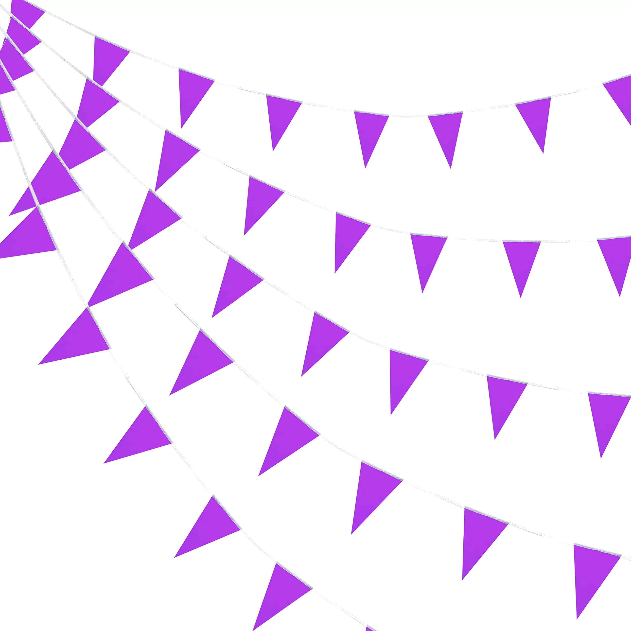 Consummate Pennant Banners 50ft Purple Triangle Flags 30 Pcs
