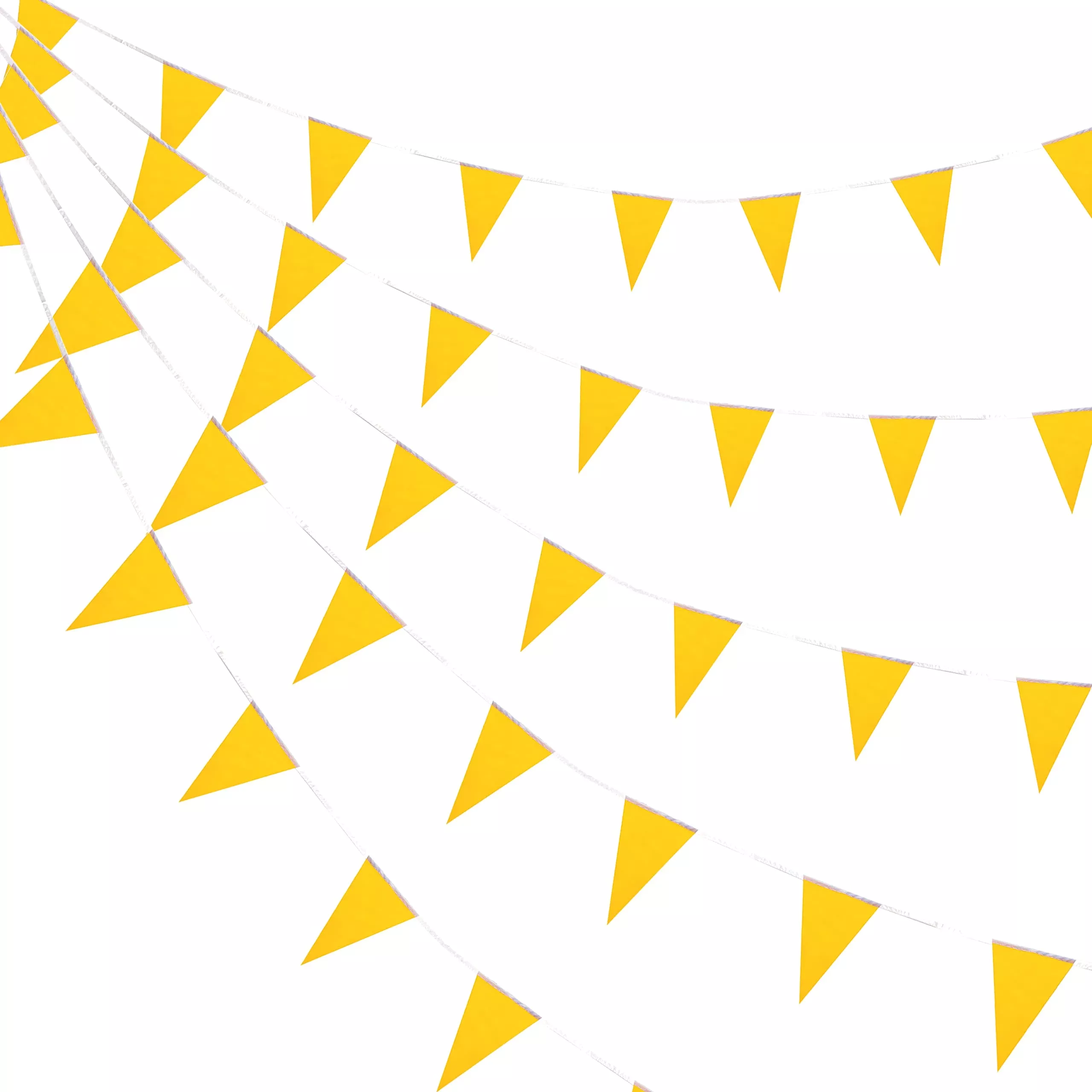 Consummate Pennant Banners Flags String 100 Feet Yellow 30 Pcs