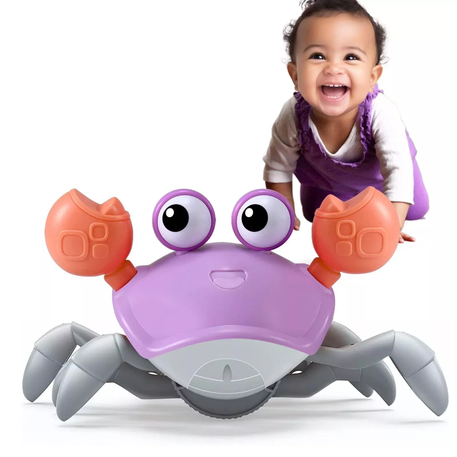 Control Future Crawling Crab Baby Toy, Purple, Medium, Interactive