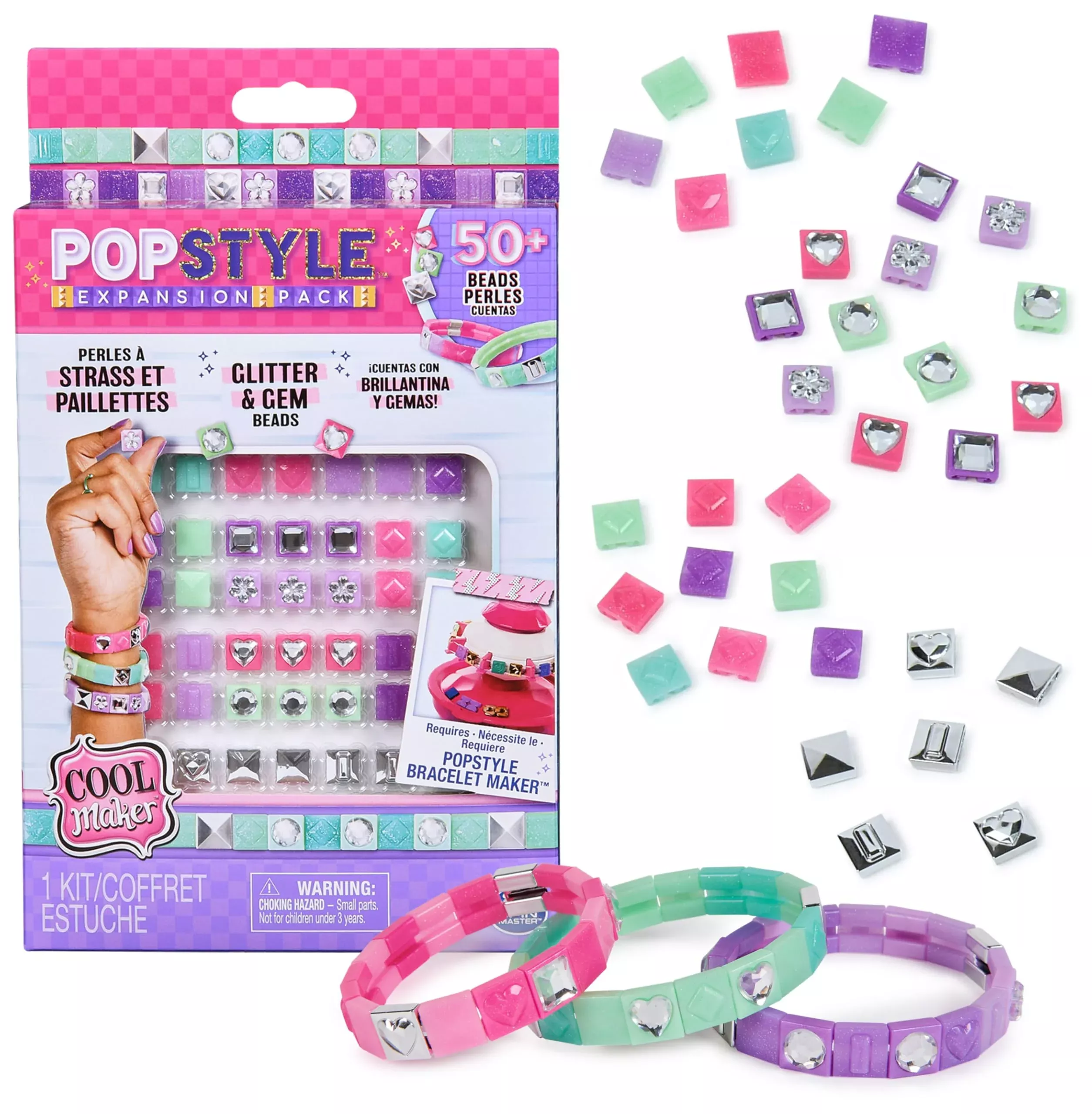 Cool Maker PopStyle Bracelet Maker Expansion Pack, 56 Beads, Multi-color