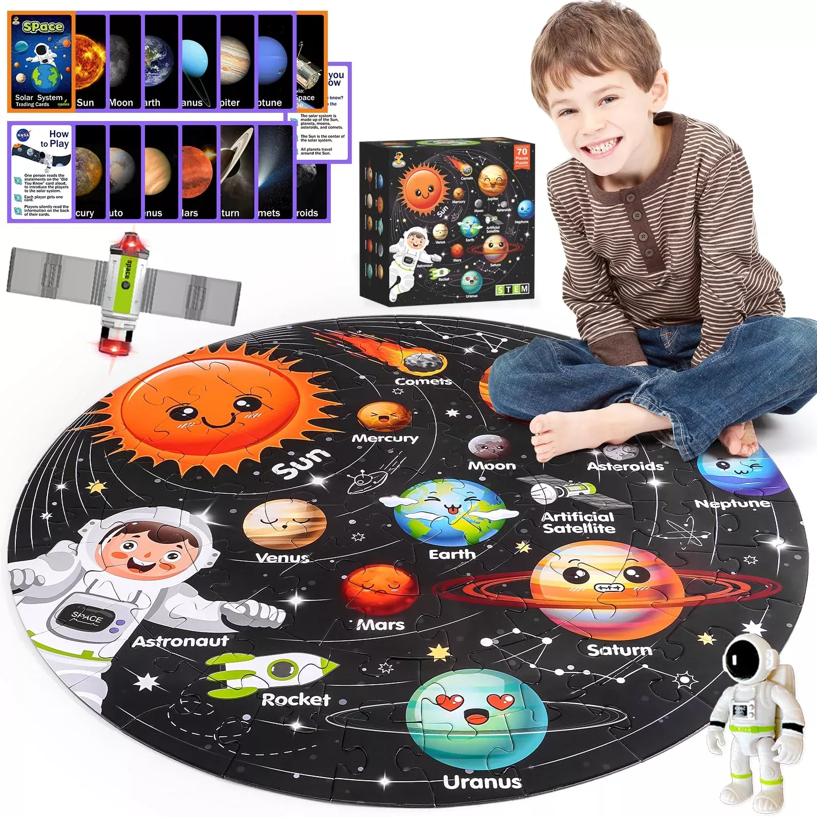 COOLDUCK Solar System Puzzle for Kids 3-10, 70 Pieces, 58