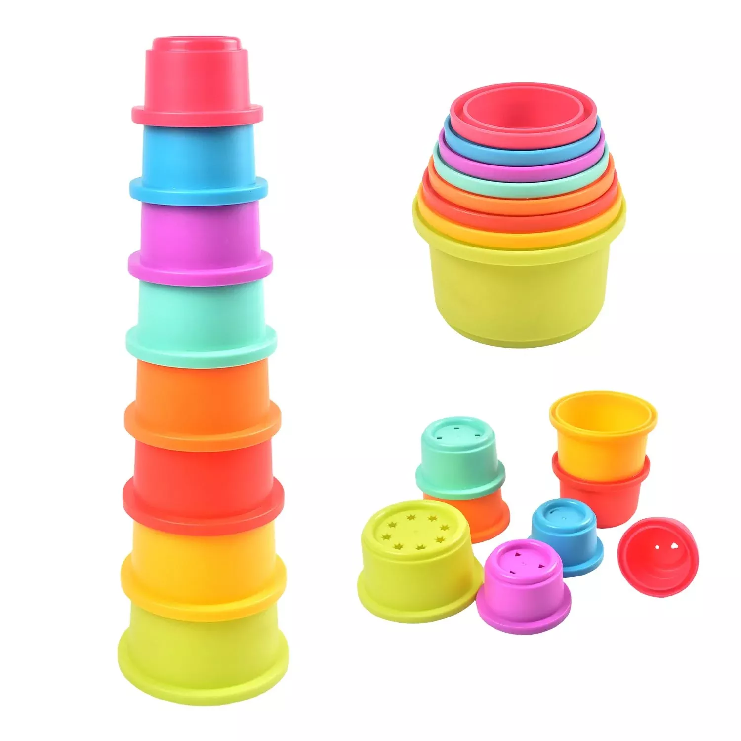 Cosaway Baby Stacking Cups Toy - Multicolor, Large, 9 Sizes