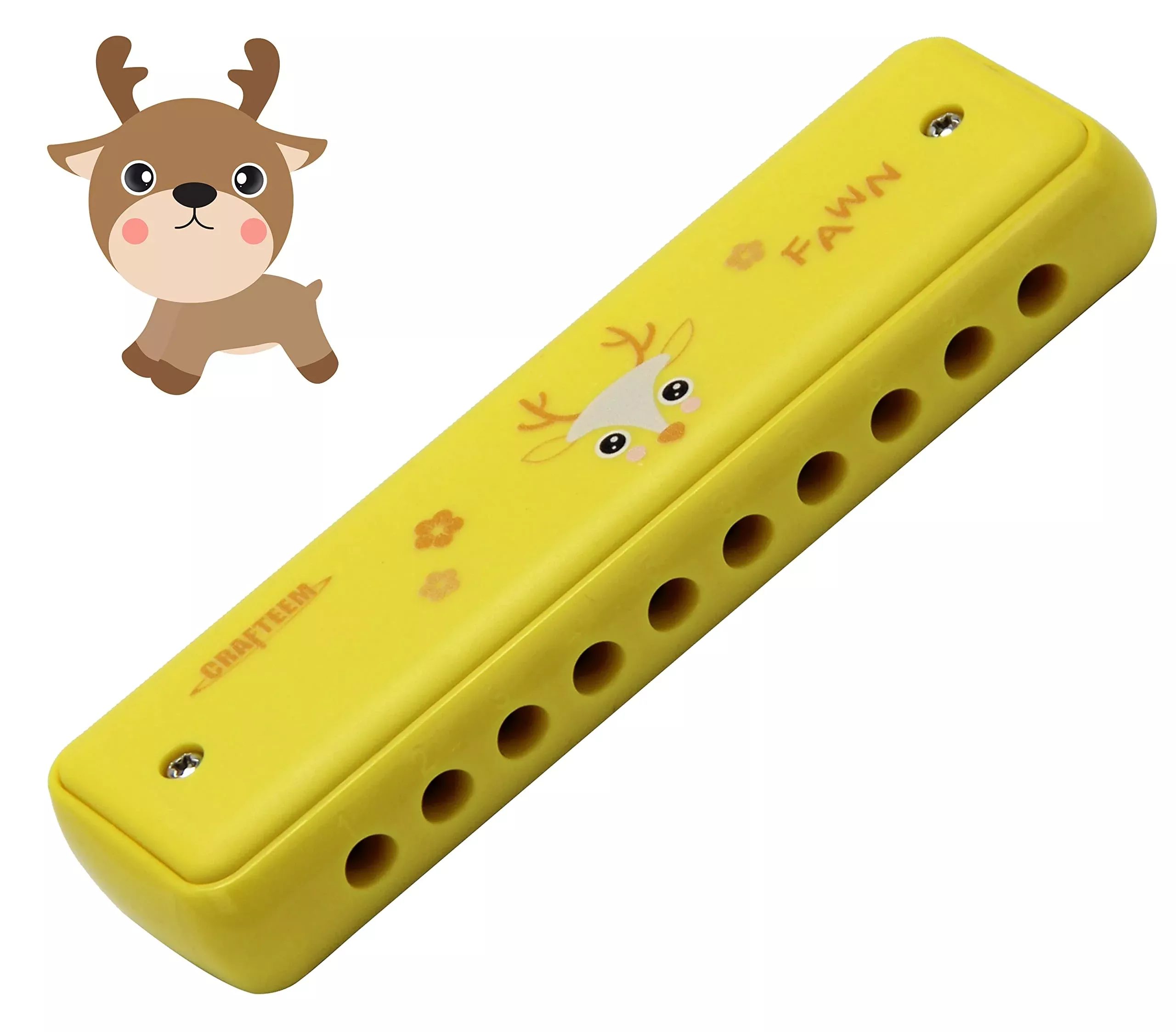CRAFTEEM Blues Harmonica - Yellow, Easy to Play, Portable Design
