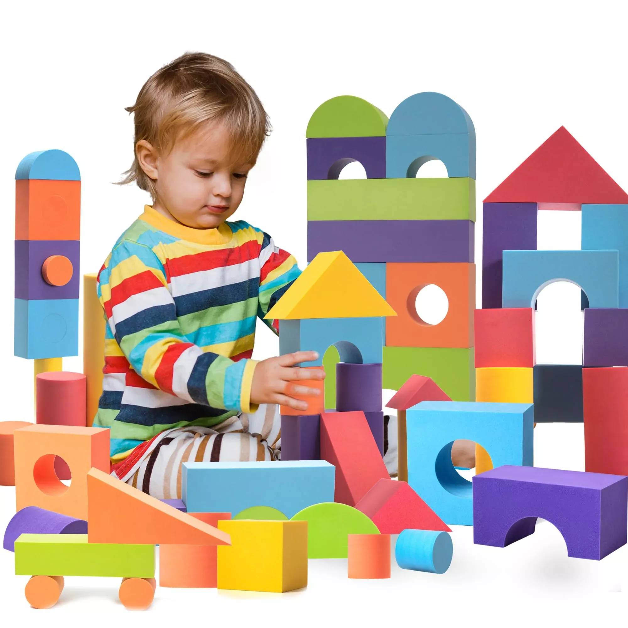 CRAFTY HAPPITOYS Jumbo Foam Building Blocks Set for Toddlers - Large