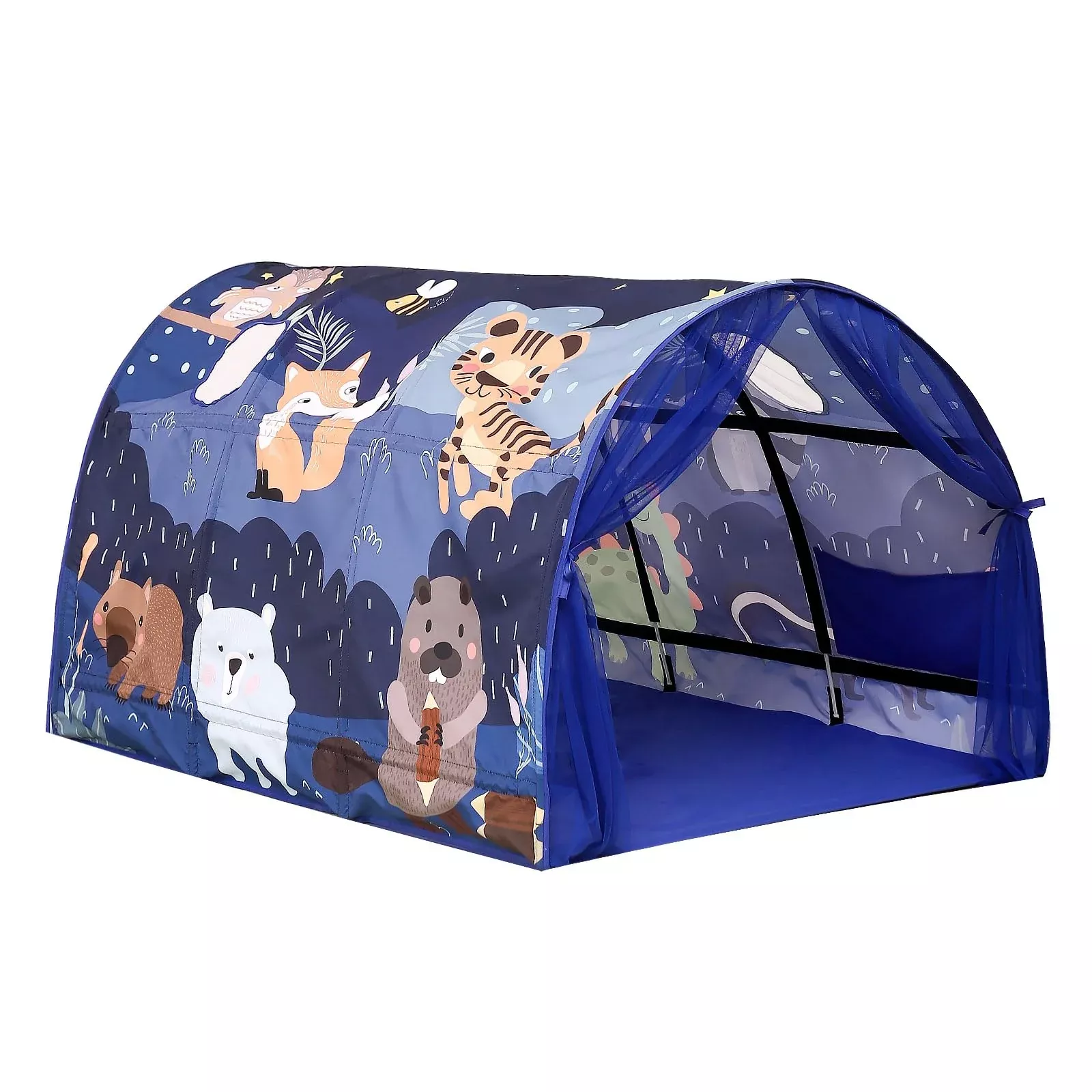 CRAWLBO Bed Tent for Kids - Zoos Design, Large, Waterproof Polyester
