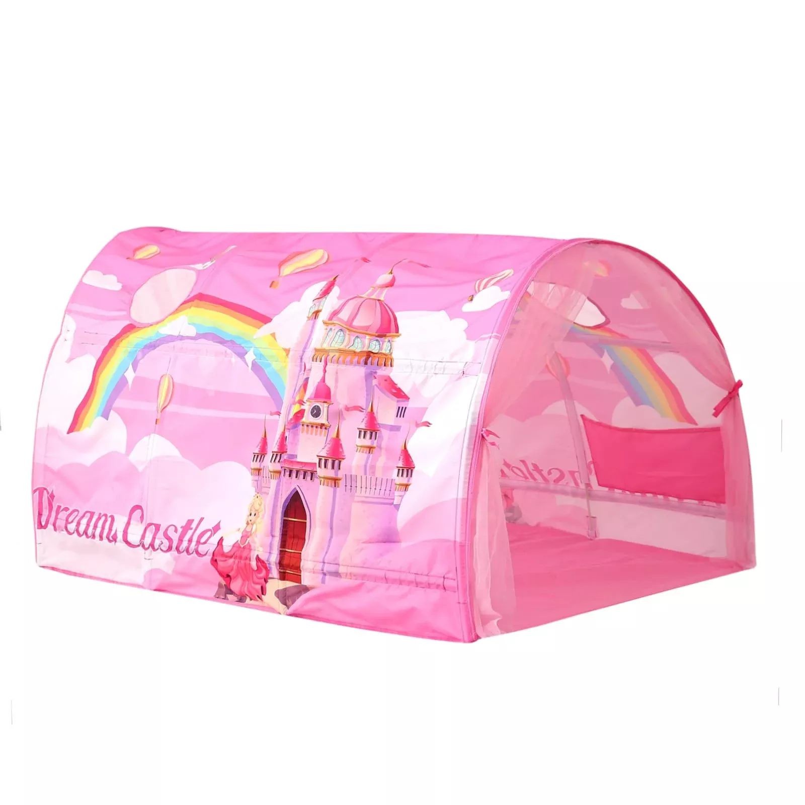 CRAWLBO Bed Tent for Twin Beds, Large Castle Playhouse, Waterproof