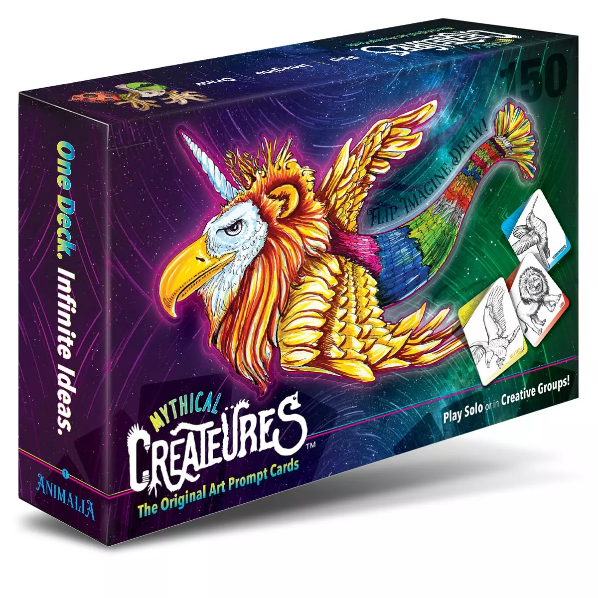 Createures Mythical Creatures Art Prompt Cards - 150 Rainbow Drawing C