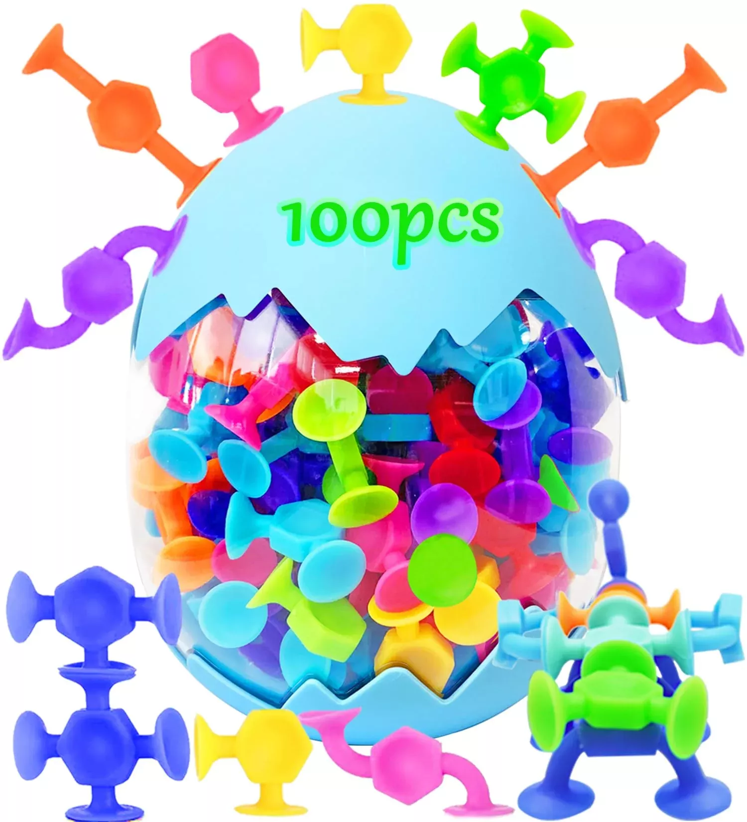 CreateView Suction Cup Toys for Kids 100pcs S-100 Style a