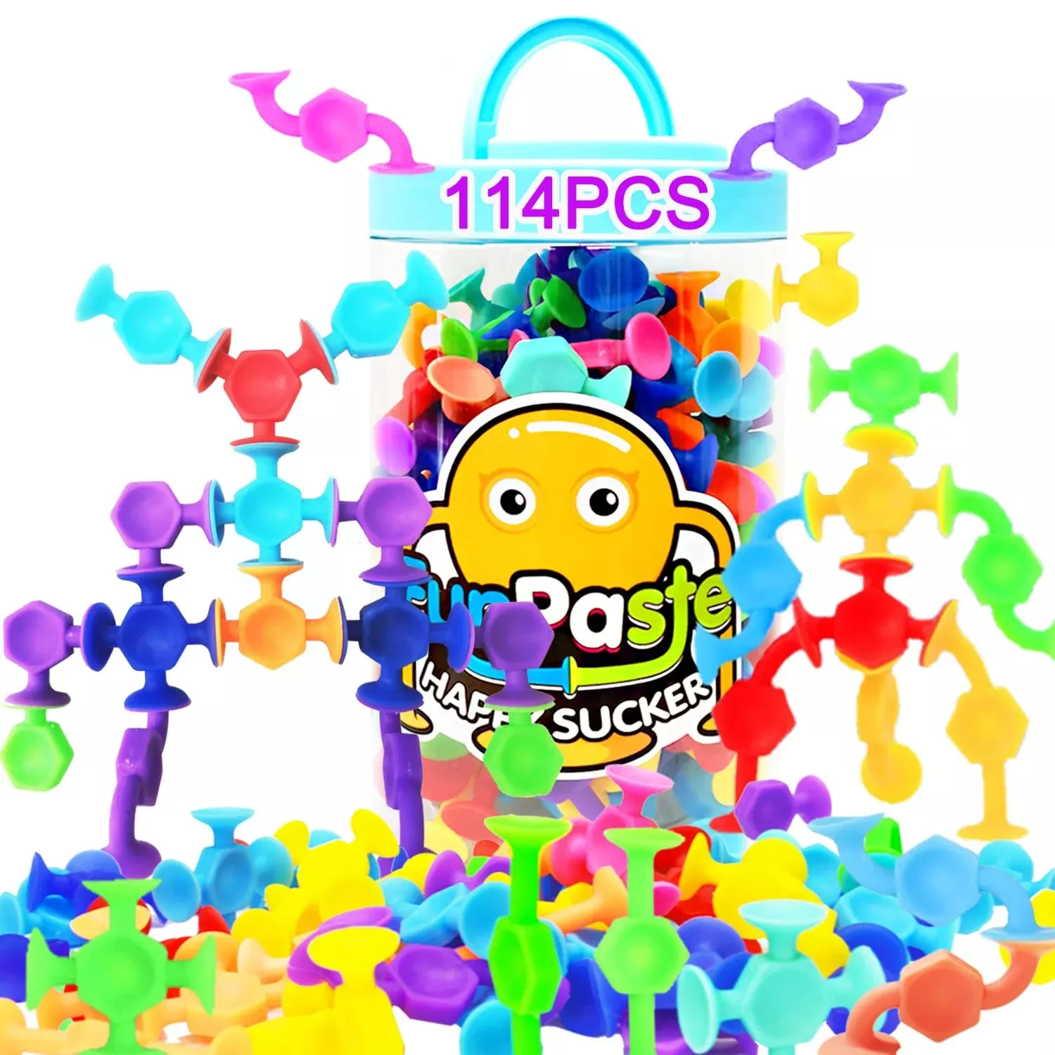 CreateView Suction Cup Toys for Kids Ages 3-8, 114pcs,