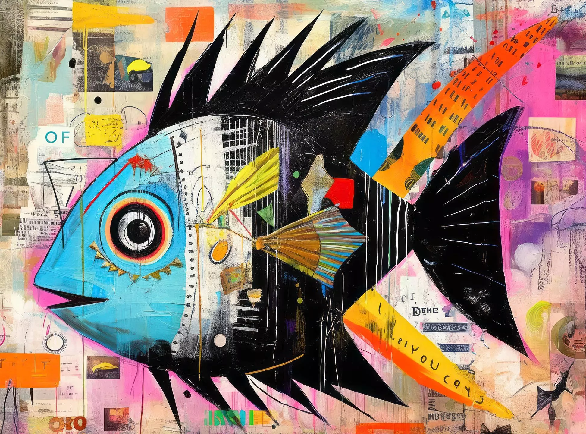 Cross & Glory 1000-Piece Jigsaw Puzzle Angelfish Abstract 20" x