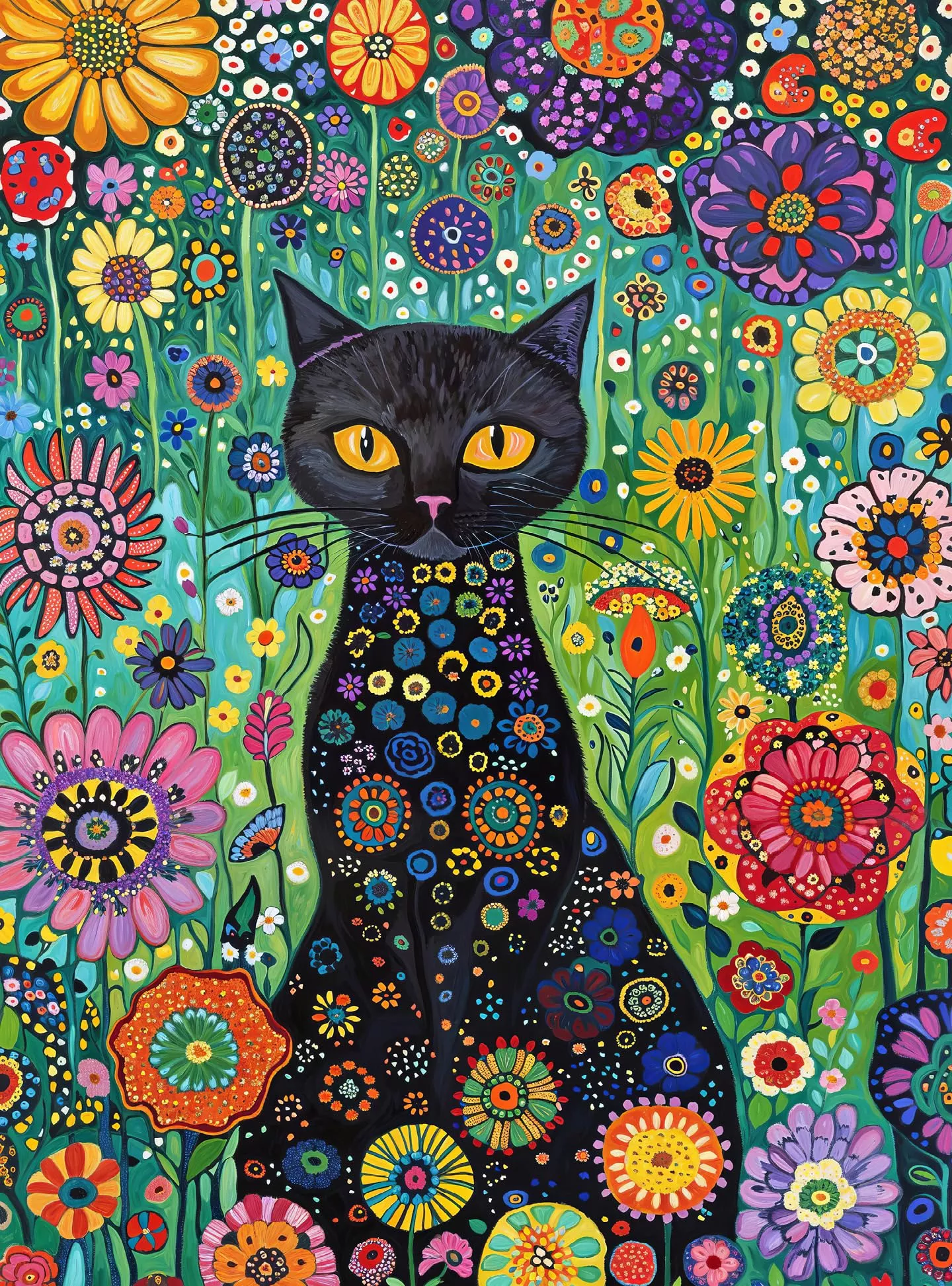 Cross & Glory 1000 Piece Jigsaw Puzzle - Petals and the Midnight Cat 20