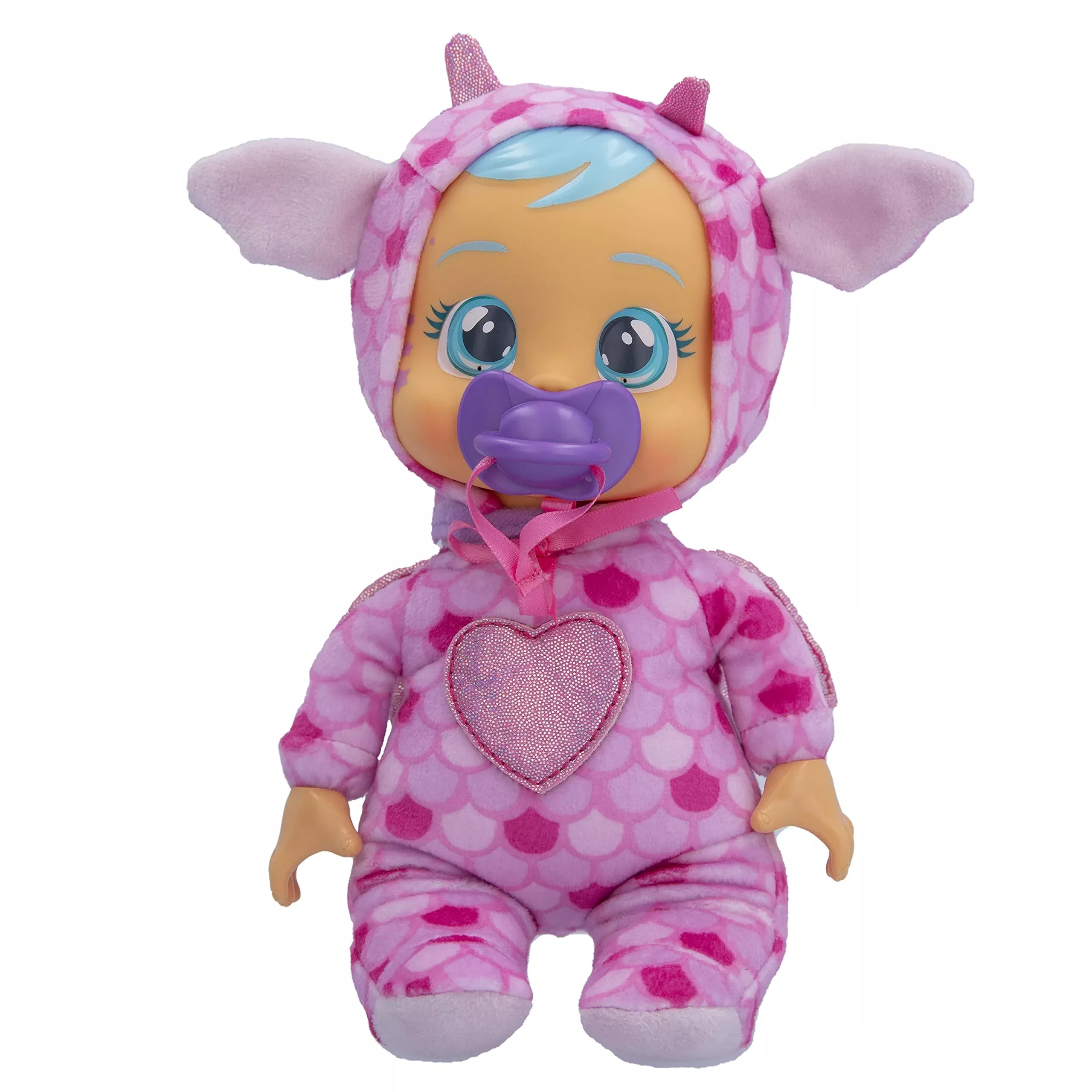 Cry Babies Tiny Cuddles Bruny 9" Baby Doll, Multicolor, Cries Real Tea