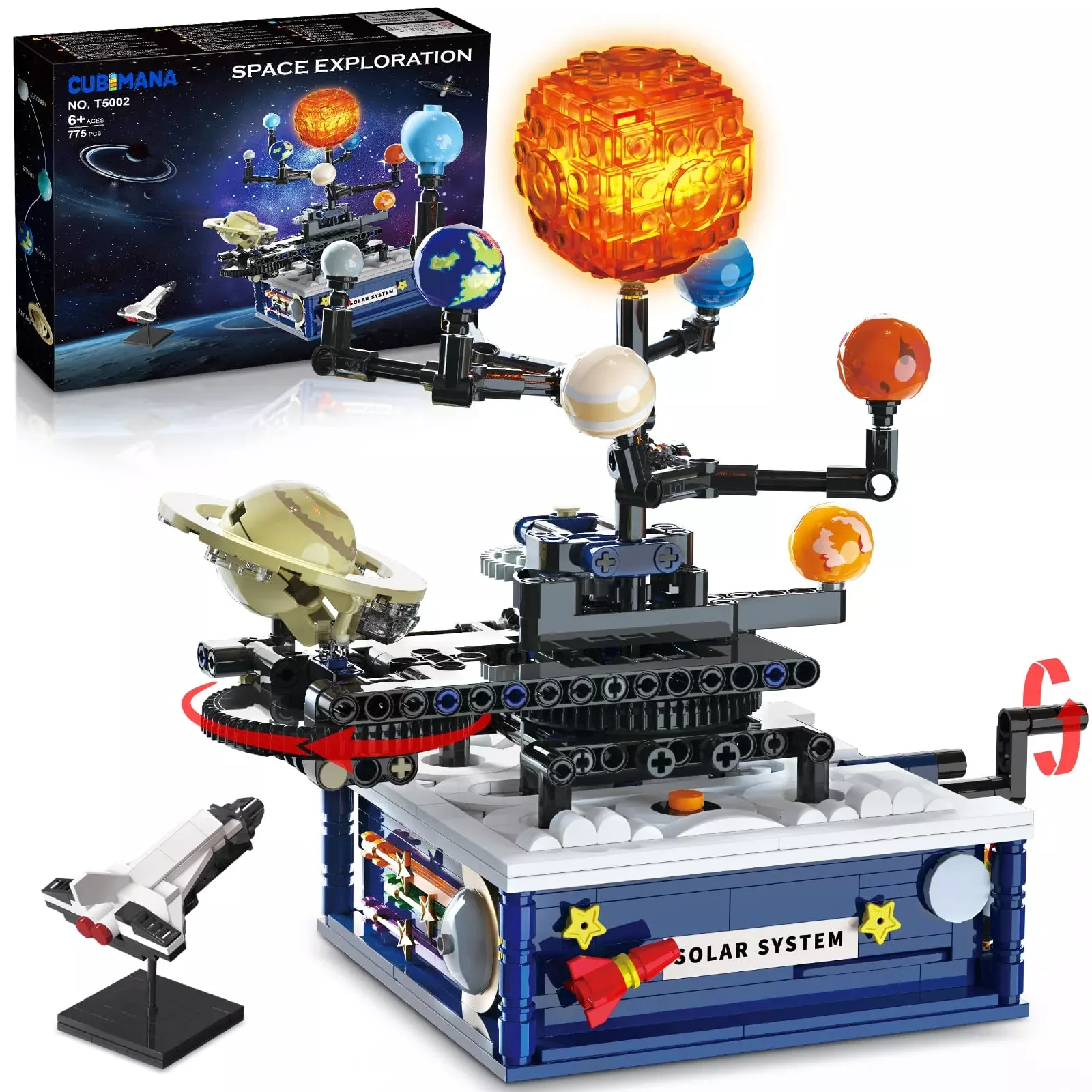 CUBIMANA Solar System Building Set - 775 PCS Rotatable Space Toys for