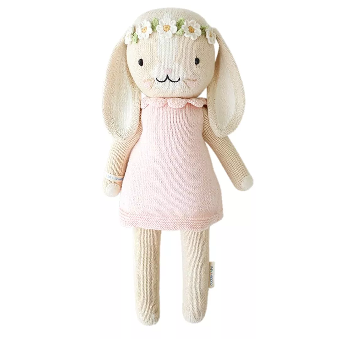 cuddle + kind Hand-Knit Doll Hannah the Bunny 20" Beige