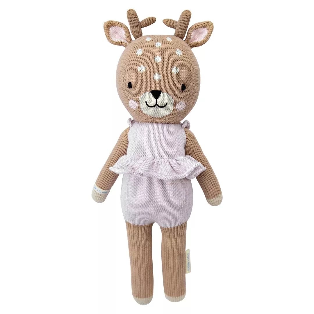 cuddle + kind Violet The Fawn Doll - Hand-Knit, 20" Regular Size, 100%