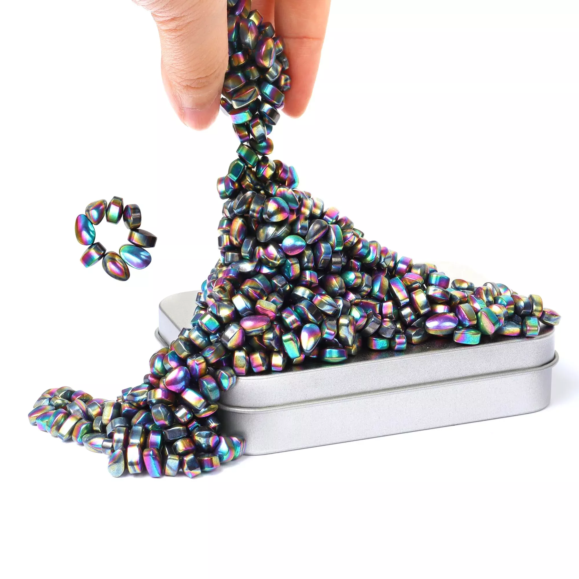 CUDNY Fidget Stones Set - Black Ferrite Rocks for Stress Relief
