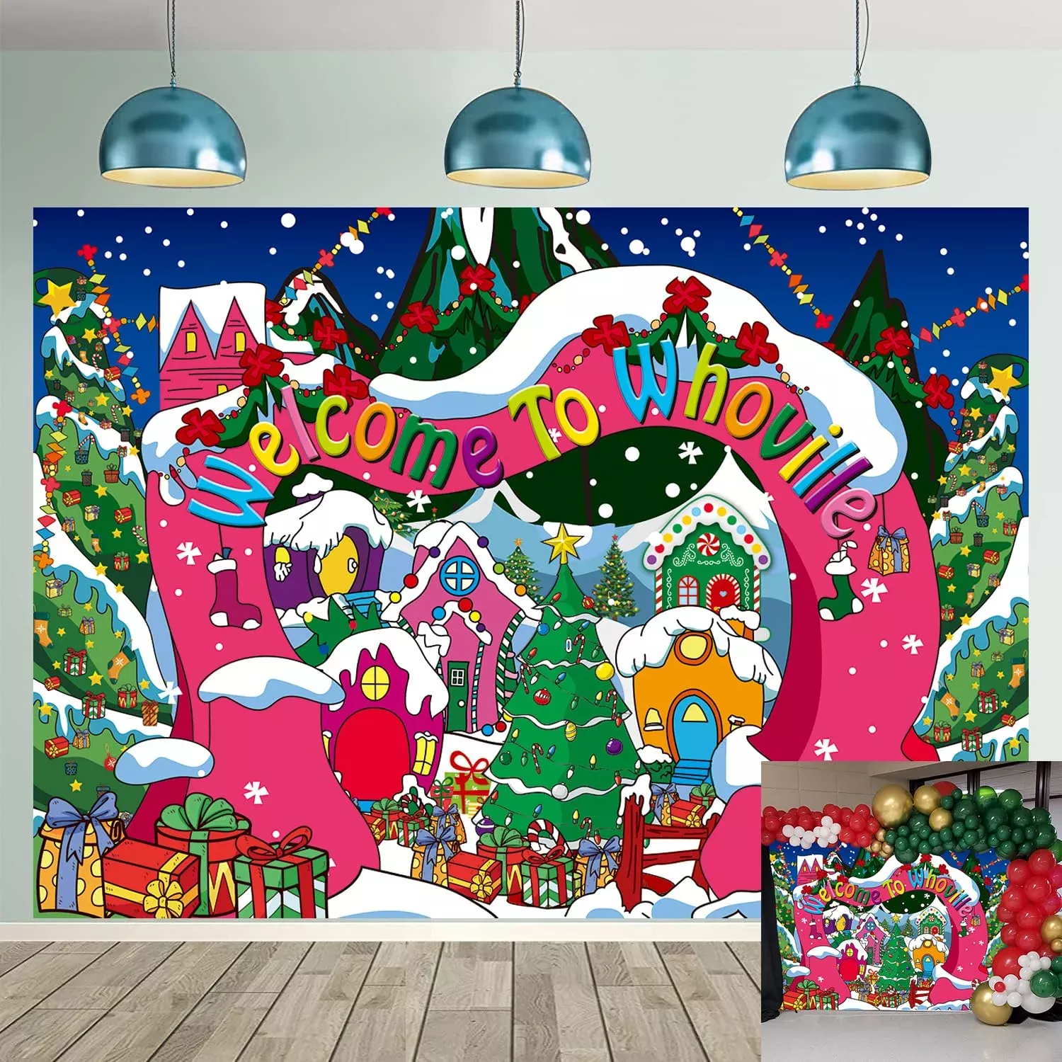 CUMIA 5x3FT Colorful Polyester Backdrop for Party and Photography