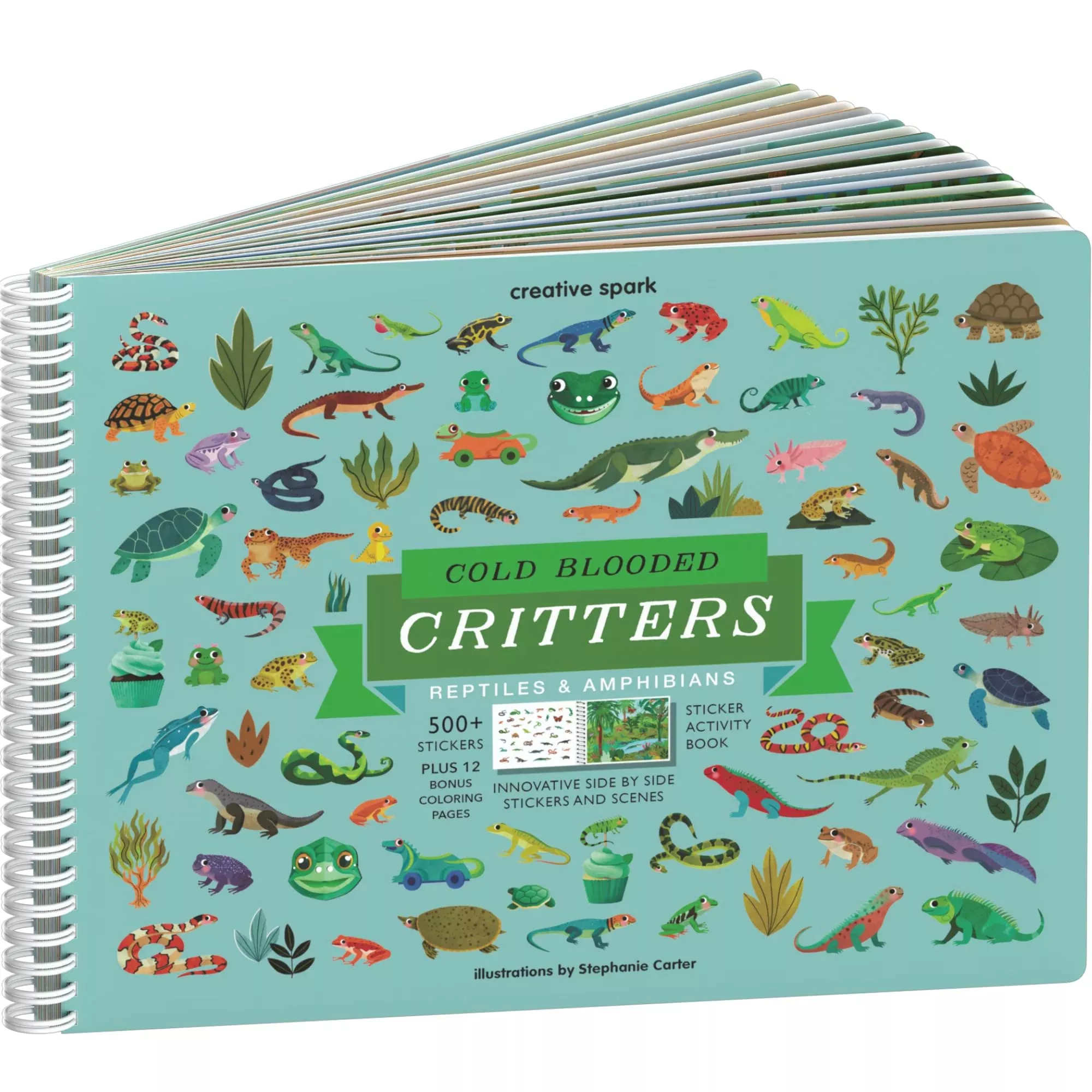 CUPKIN Cold Blooded Critters Sticker Book for Kids - 500+ Stickers
