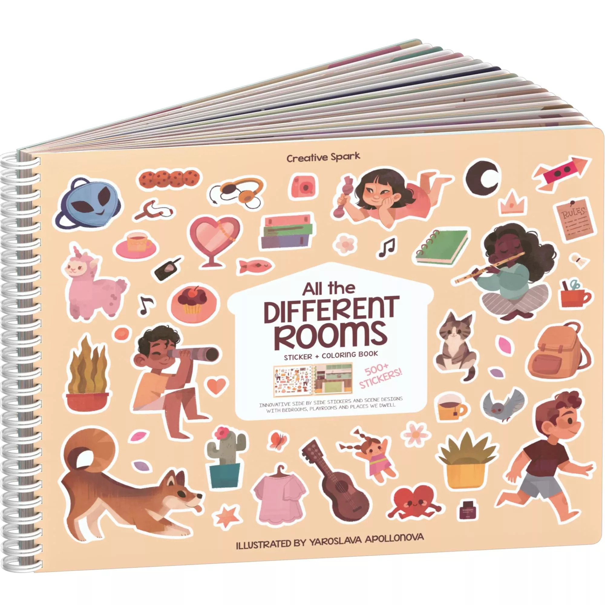 CUPKIN Multicolored Sticker Book with 500 Stickers for Creative Play