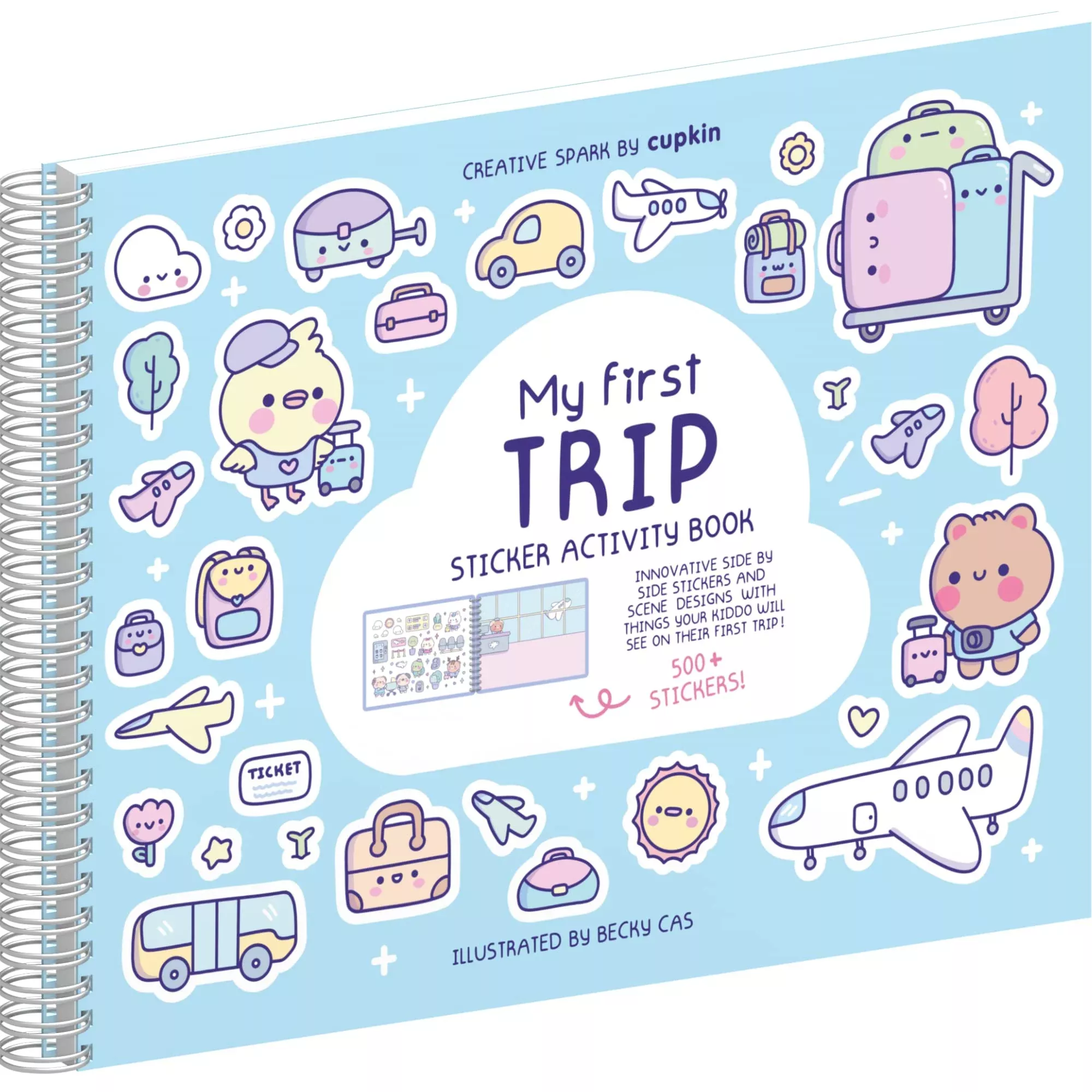 CUPKIN My First Trip Sticker Book for Kids Ages 2-8 - 500+