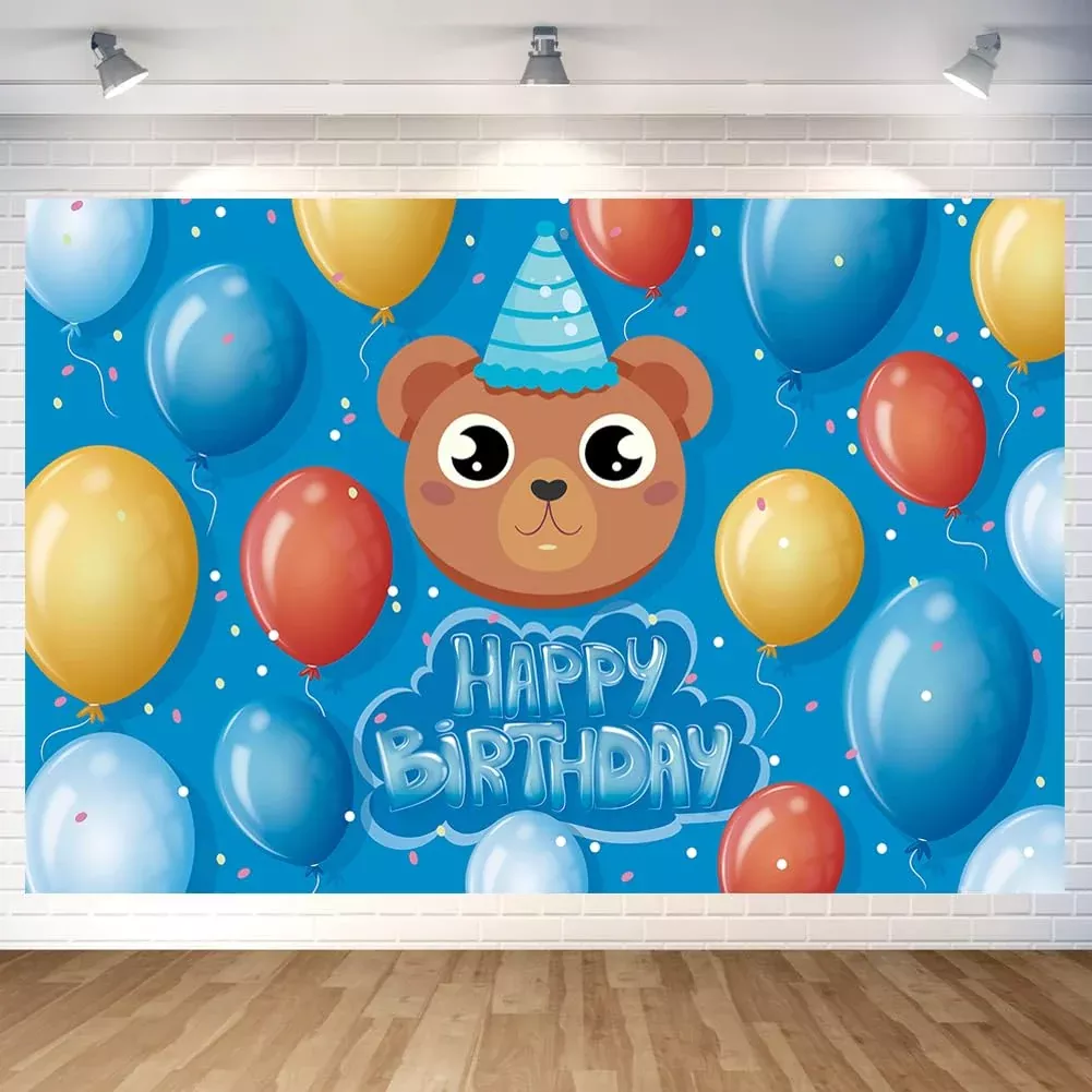 Cute Bear Birthday Party Decoration Cute Bear Happy Birthday Backdrop