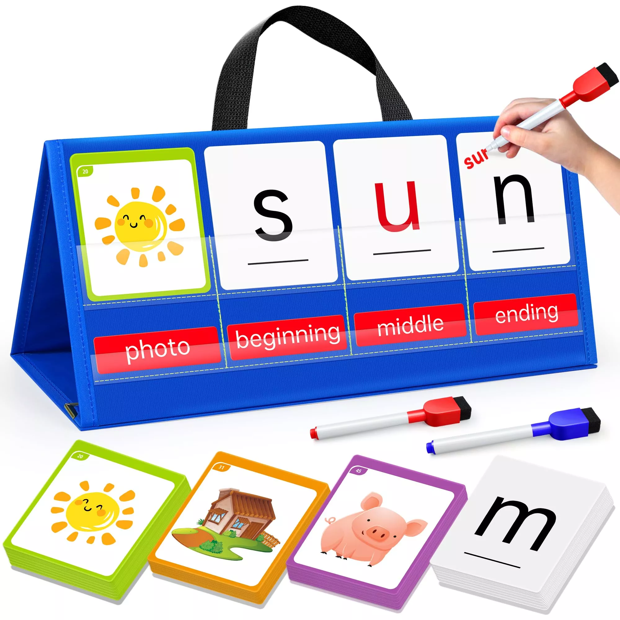 Cvc Word Building Pocket Chart, Esiplay Sight Words Flash Cards Kinder