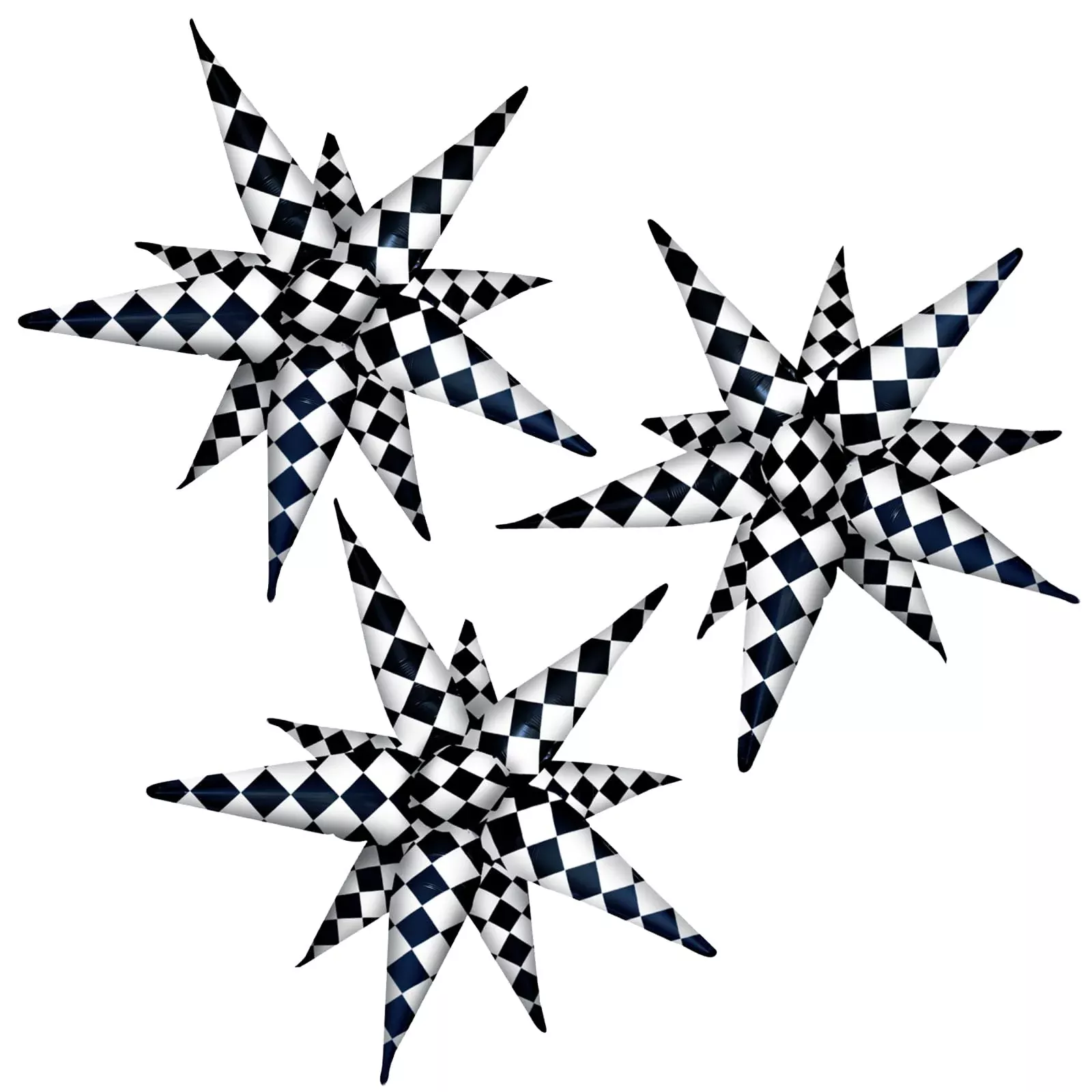 CYMYLAR 36pcs Cone Foil Balloons Set, Black White, 26