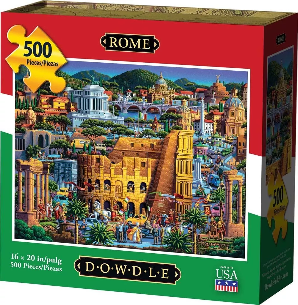 D·O·W·D·L·E Jigsaw Puzzle - Rome - 500 Piece - Blue Chip Board - Model
