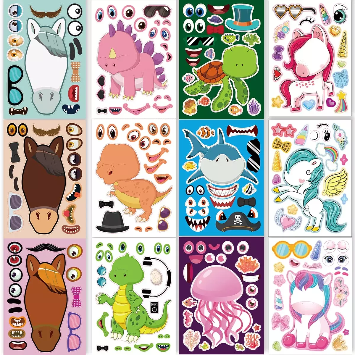 DaiUni Make Your Own Stickers, 24 Sheets, Mixed Style, Vinyl