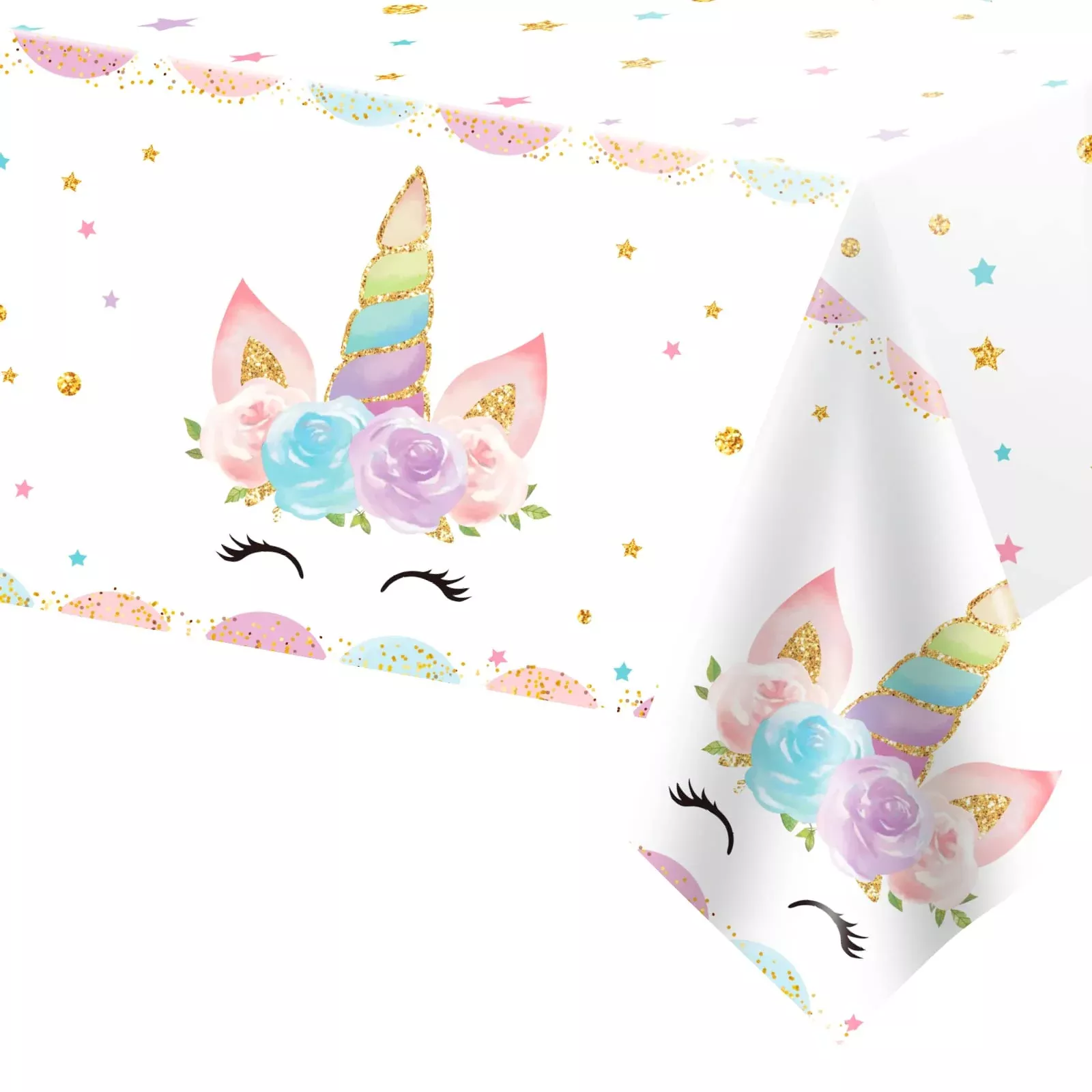 DaiUni Unicorns Birthday Tablecloth, 108" x 54", 1pc