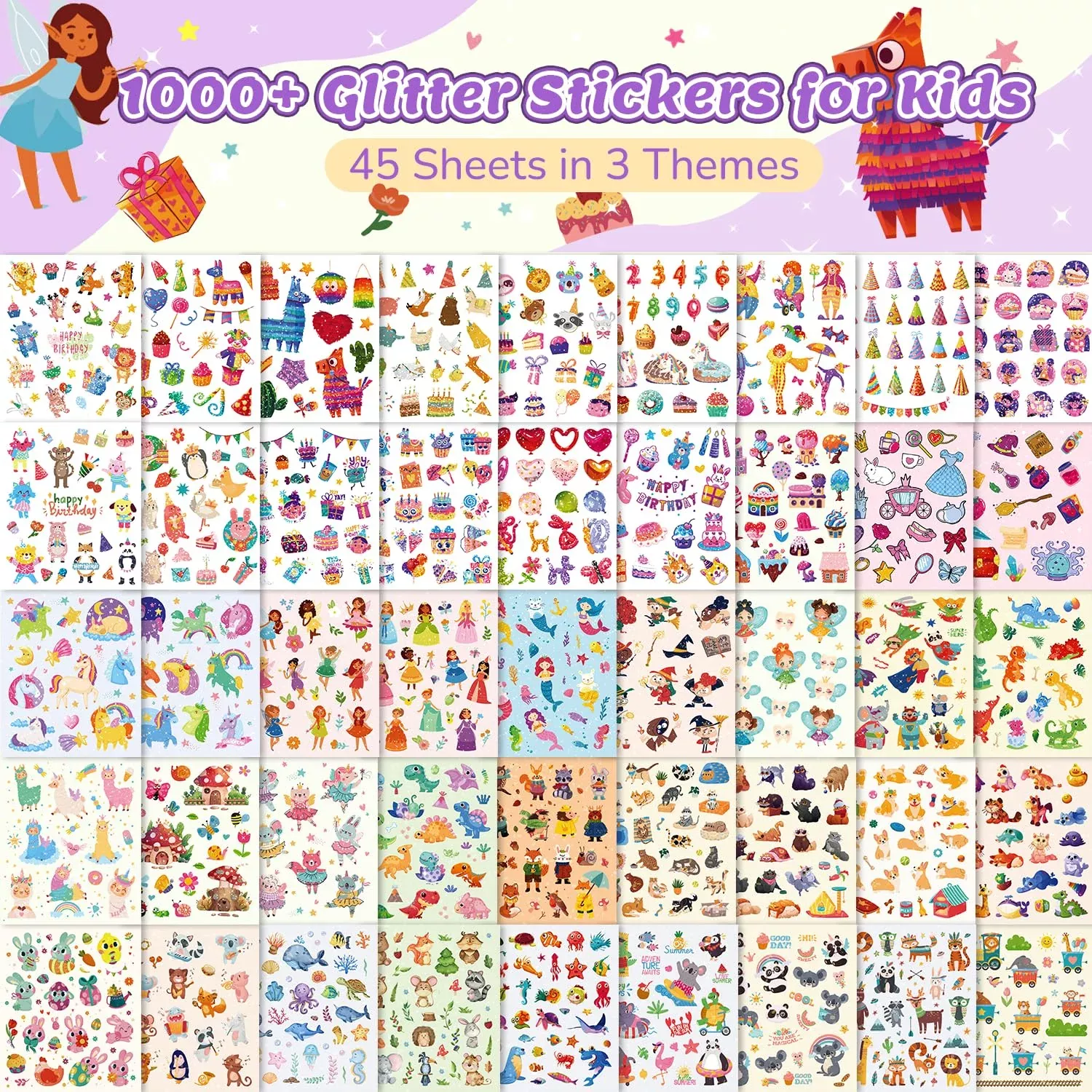 Dcuminkel Holographic Stickers for Kids, Multicolor, 1000+ Designs