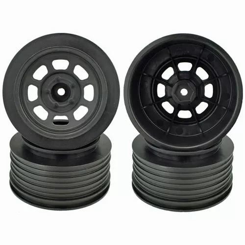 DE Racing DERDS4FB Black Speedway SC Wheels for 2WD Slash Fronts (4 Pack)