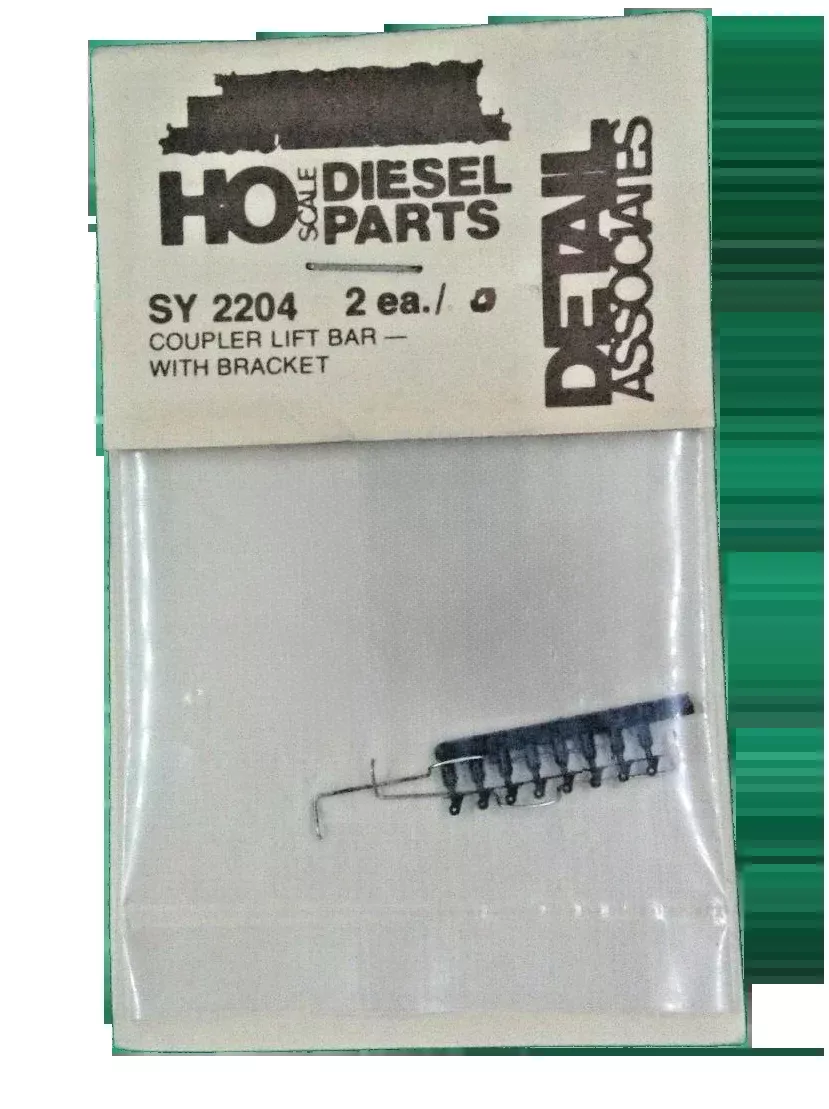 Detail Associates HO Scale SY-2204 Coupler Lift Bar with Bracket (2 Pack)