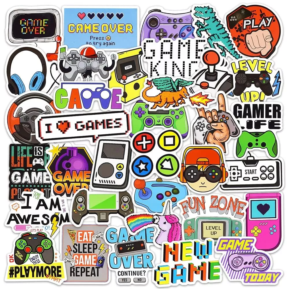 DETICKERS Water Bottle Stickers for Boys, 50 Pcs, Multi Color